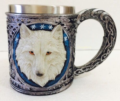 Gothic Wolf Skull Head Unicorn Mug Tankard Beer Drinking Cup Goblet Tea Coffee 