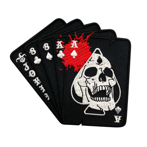 Details about  / DEAD MAN/'S HAND ACES OUT LAW MC IRON BIKER PATCH BY MILTACUSA MD-7