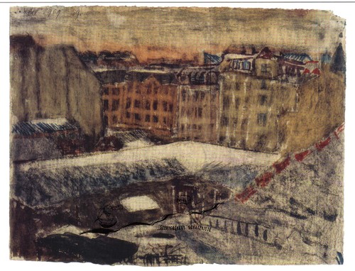 Blick aus dem Atelierfenster Kunstpostkarte Paul Klee