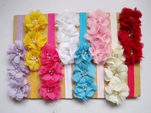 8pcs Baby Girl Kids Toddler Flower Headband Hair Bow Band Accessories Headwear