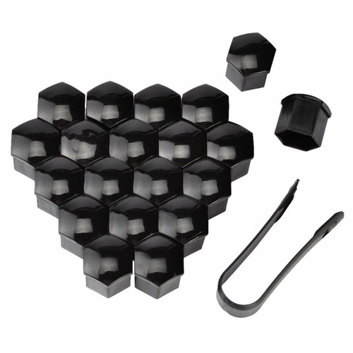 20Pcs Black Caps 19mm Car Wheel Hub Nuts Lugs Bolts Screw Dust Rust Covers ert