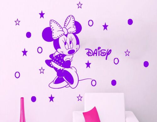 Minnie Mouse wall sticker Personalised any name girls wall art AFC6 DECAL DECOR 