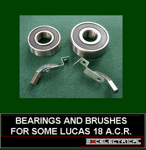 Lucas ACR alternateur roulements 6202 6302 Brush Set brosses pour certains Lucas ACR 18