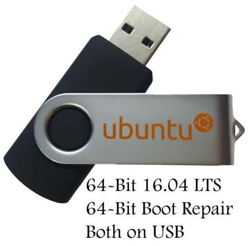 Ubuntu Linux 16.04 Bootable 8GB USB Flash Drive - Includes Boot Repair And In...