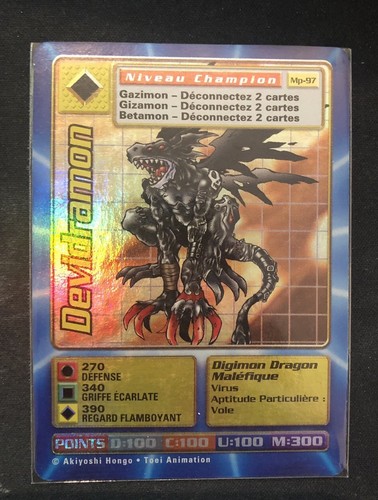 Carte Digimon Devidramon MP-97 Française FOIL RARE Neuve !