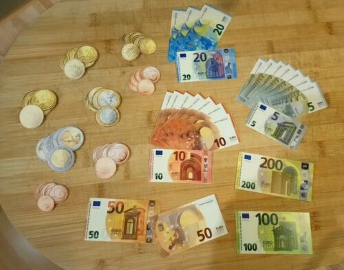 Kaufladen Neu REPLIK Spielgeld Euroscheine und Münzen