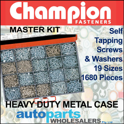 CHAMPION MASTER KIT SELF-TAPPING SCREWS /& CUP WASHERS 1680 Pieces