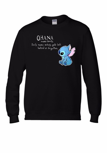 DISNEY Lilo E Stitch Ohana Uomini Donne Unisex Top Felpa Con Cappuccio Felpa 1766