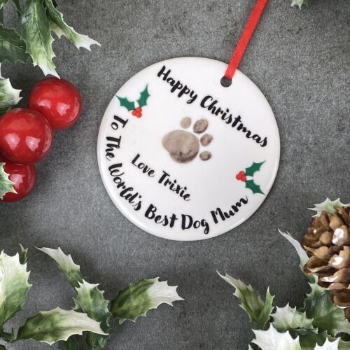 pendaison décoration Chien Cadeau Personnalisé Joyeux Noël World/'s Best Dog maman
