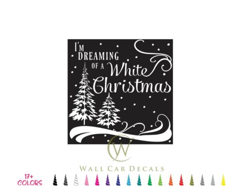Dreaming of a White Christmas Glass Block Decal Craft DIY Sticker Holiday Shadow 