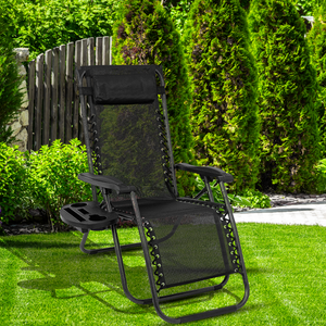 1 Zero Gravity chaise pliante chaises de jardin extérieur Réglable Large Cupholder