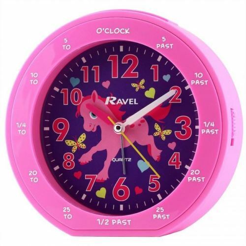 Ravel Alarm Clock Pink Pony Girl/'s Time Teaching Teacher Quite Snooze Silent