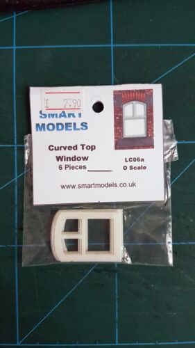 LC06a Laser cut Curved Top Windows O scale pk of 6 Smart Models