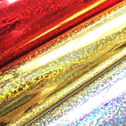 Metallic Chrome Holographic Back Plastic Self Adhesive Sign Vinyl Laser Film