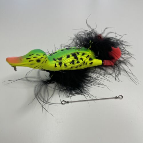 5” 1oz Details about  / 3D paddle leg duck lure with back and belly treble hook Neon