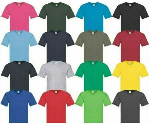 3 Or 5 Pack Fruit of the Loom Mens Short Sleeve Cotton Valueweight V Neck Tshirt
