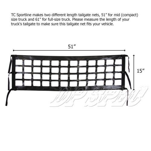 TC SPORTLINE TR-12 COMPACT MID SIZE TRUCK TAILGATE NET 51/" FOR 1980-1998 PICK-UP