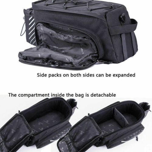 Rockbros Mountain Bike Cycling Rear Seat Rack Trunk Bag Pack Pannier Carrier 12L
