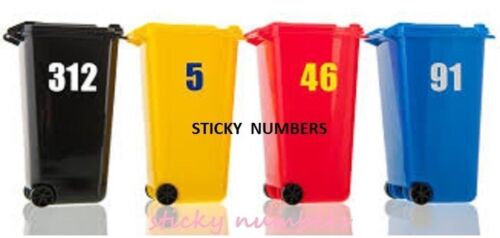 Details about  / Wheelie Bin House Numbers /& Letters White Self Adhesive 6/" bins Stickers