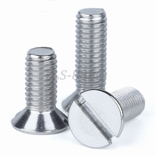 M3 M4 M5 Slotted Countersunk Machine Screws A2 304 Stainless Steel Slot Csk Bolt 