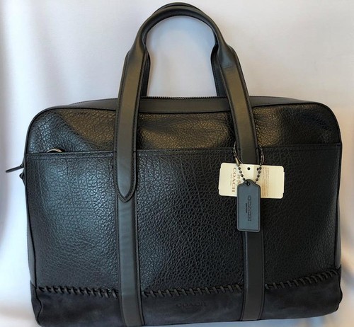 Coach Bleecker Mens 21080 Soft Metropolitan leather briefcase in black or navy