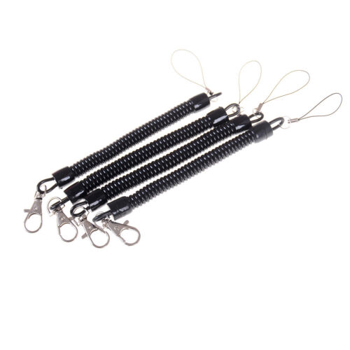 Outdoor Black PU spring rope Elastic Belt Keychain Camping Tool  X