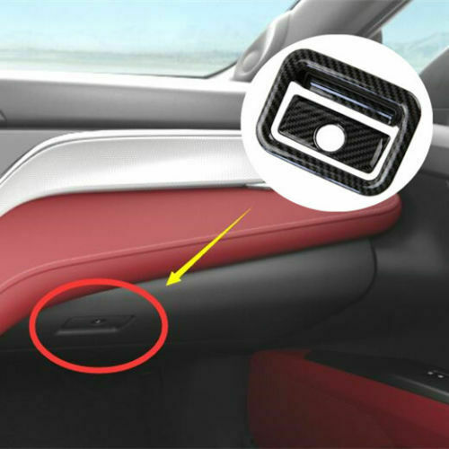 Handle Door Bowl Cover Trim Carbon Fiber Copilot Storage Box For Toyota Camry