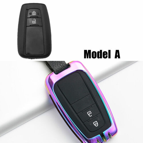 For 17-up Toyota Camry Prius Prime C-HR Metal Key Fob Cover Case Rainbow Color