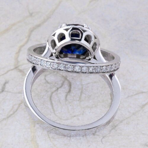 Details about / 2.60Ct Oval Blue Sapphire Diamond Engagement Bridal Set Ring 14K White Gold