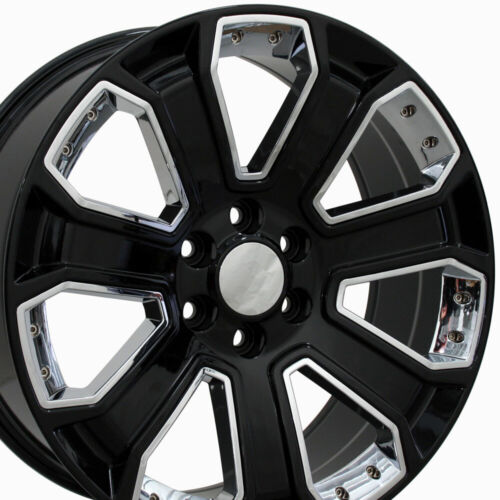 20" Rim Fits Chevy Sierra Silverado 1500 Wheel CV93 Gloss Black 5661 20x8.5 
