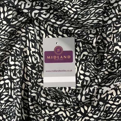 Black and White Geometric polyester satin Printed Dress Fabric 58/" M401-42 Mtex