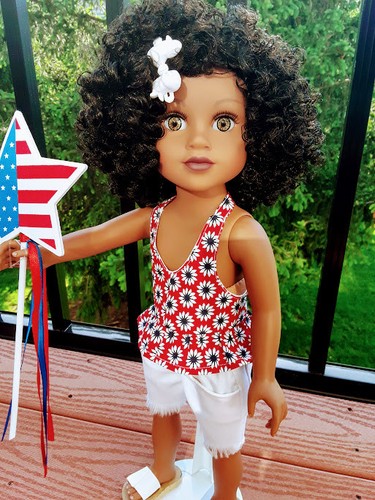 Celebrate Red-White-Blue Stars /& Stripes Holidays for 18/" Journey Girl Dolls