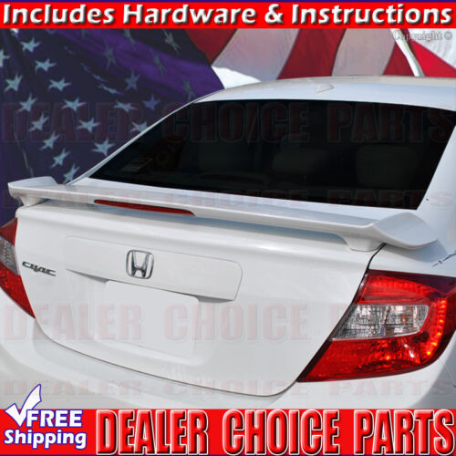 12-15 Honda Civic Sedan 4Dr OEM Factory Style Spoiler Wing w/LED Light UNPAINTED 