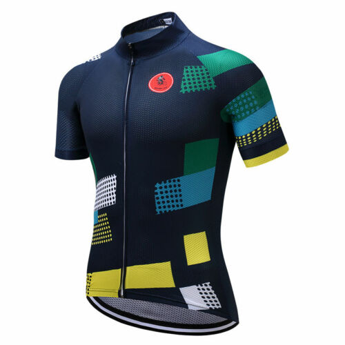 Men's Reflective Cycling Jersey Bike Clothes Short Sleeve Biking Shirt 5-Color 