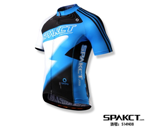 SPAKCT Cycling Bicycle Short Sporting Jersey Short Sleeves Lightning Blue