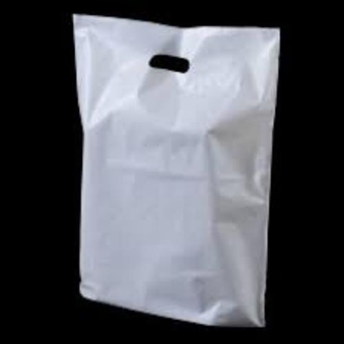 400 White Patch Handle Carrier Gift Retail Shopping Plastic Bags  15" x 18" 3"