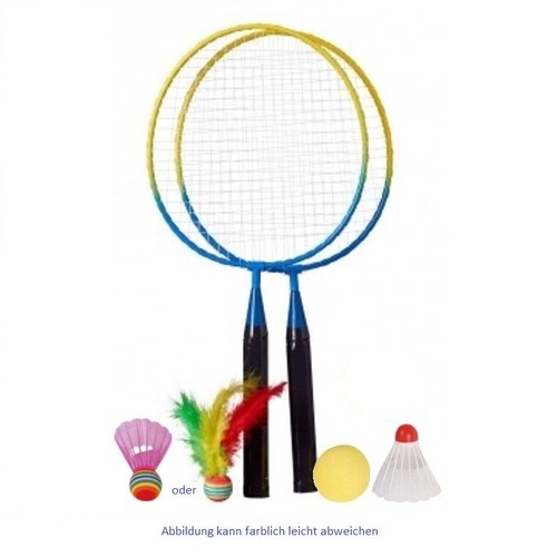 Mini Badminton Set 5 teilig Federball Spiel Schläger Outdoor Freizeit Best Sport