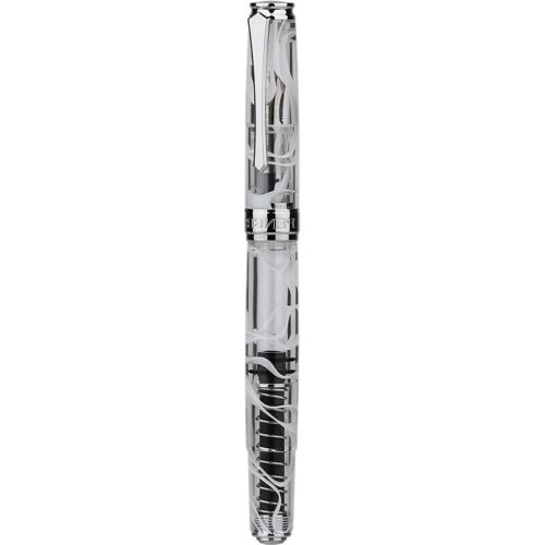 Penbbs 500 Acrylic Piston Fountain Pen Silver Clip Fine Nib F Writing Office #js