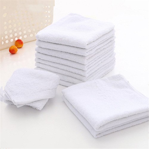 6pcs White Square Cotton Face Hand Car Cloth Towel House Cleaning Nice JH