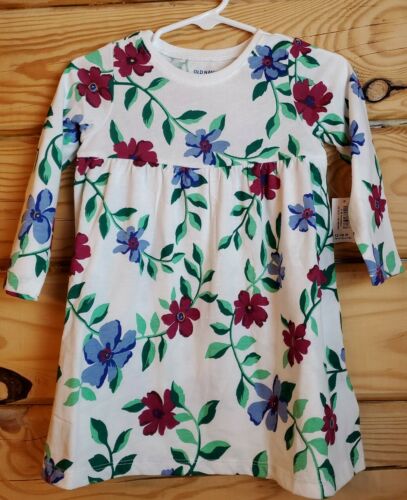Old Navy Girls 12-18 Month White Floral Empire Waist Babydoll Jersey Dress NWT