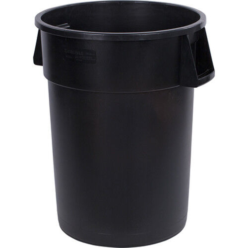 Carlisle 34103203 Round Waste Container 32 Gallon Cap. Black Case of 4