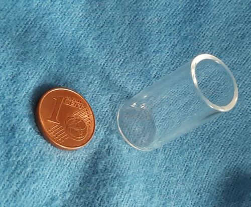 14 mm Durchmesser 30 mm hoch Deko in 1:12:  1 klare Glasvase Zylinderform 