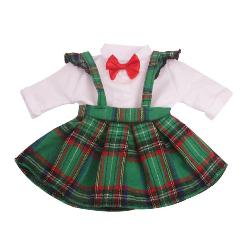 For 18in American Doll Plaid Skirt Shirt Tie Suit 45cm Doll Clothes Costume