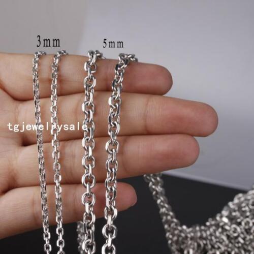 Fashion Silver Stainless Steel 3//5mm Bulk Of Factory Wholesale Round Rolo Chains