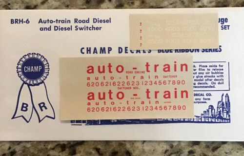 Champ Decals Blue Ribbon Series BRH-6 Auto-train Road Diesel Switcher New 2-2