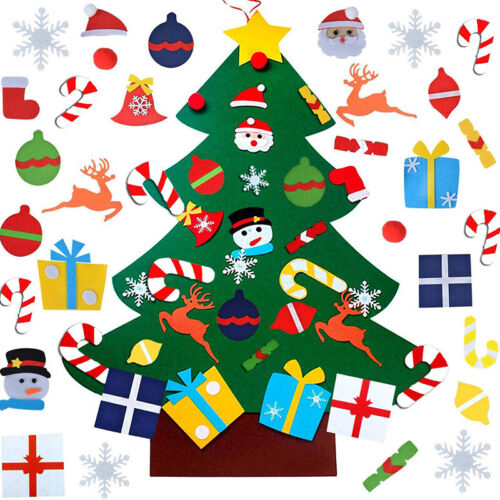 DIY Felt Christmas Tree Detachable Kids Toys Xmas Hand Craft Wall Hanging Decor 