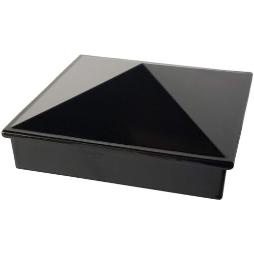 3&#034; x 3&#034; Aluminium Pyramid Post Cap for Metal Posts - Pressure Fit - Black