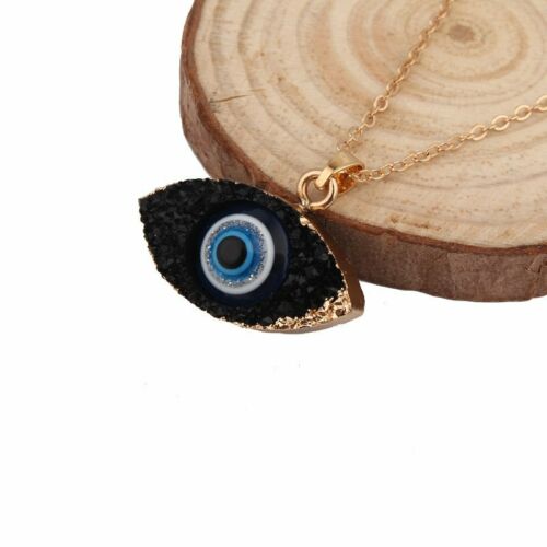 Gold Charm Pendant Turkish Evil Eye Necklace Fashion Lady Crystal Luck Jewellery 