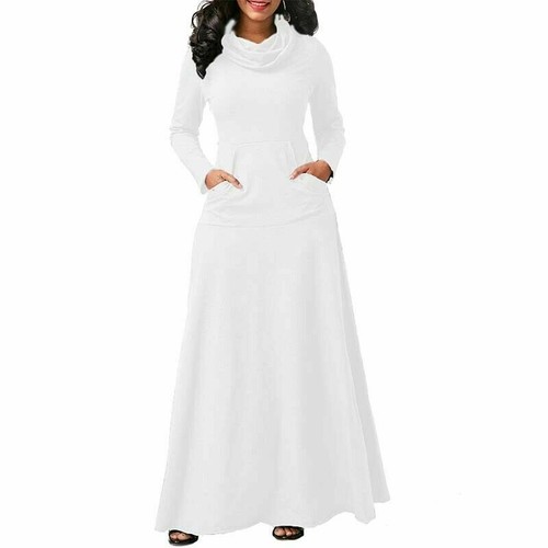 Prom Maxi Long Women Cocktail Dress Muslim Abaya UK Sleeve Islamic Jilbab Kaftan