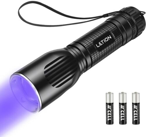 LED UV Torch with High Lumen 4-Mode LETION Black Light UV Flashlight